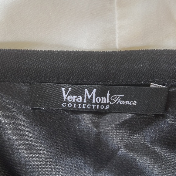 Vintage French style high waist Black goldbeaded sequined formal skirt waist 26” - Picture 7 of 9